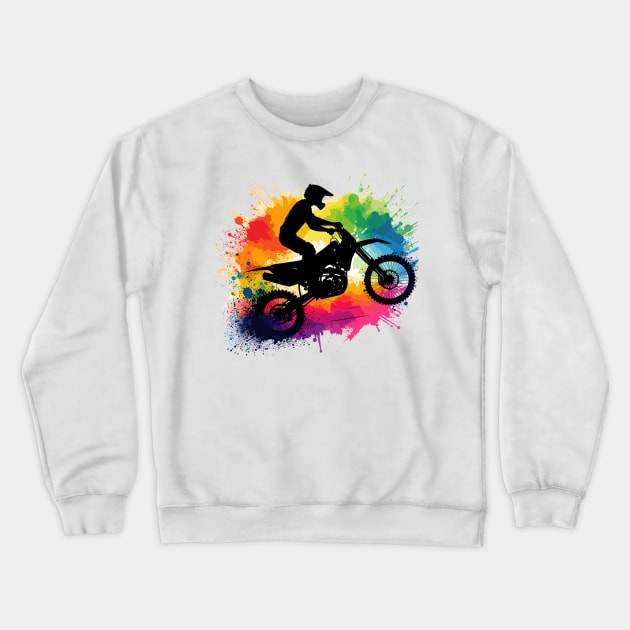 Motocross Crewneck Sweatshirt by Vehicles-Art